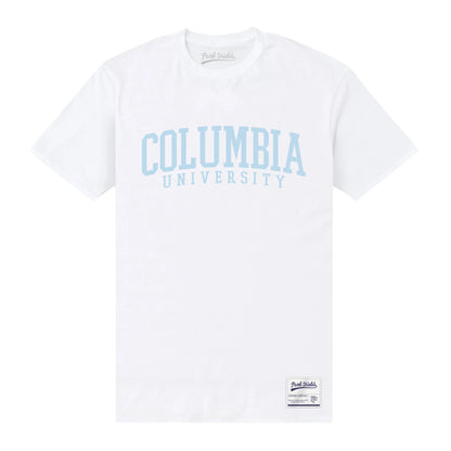 White - Front - Columbia University Unisex Adult Script T-Shirt