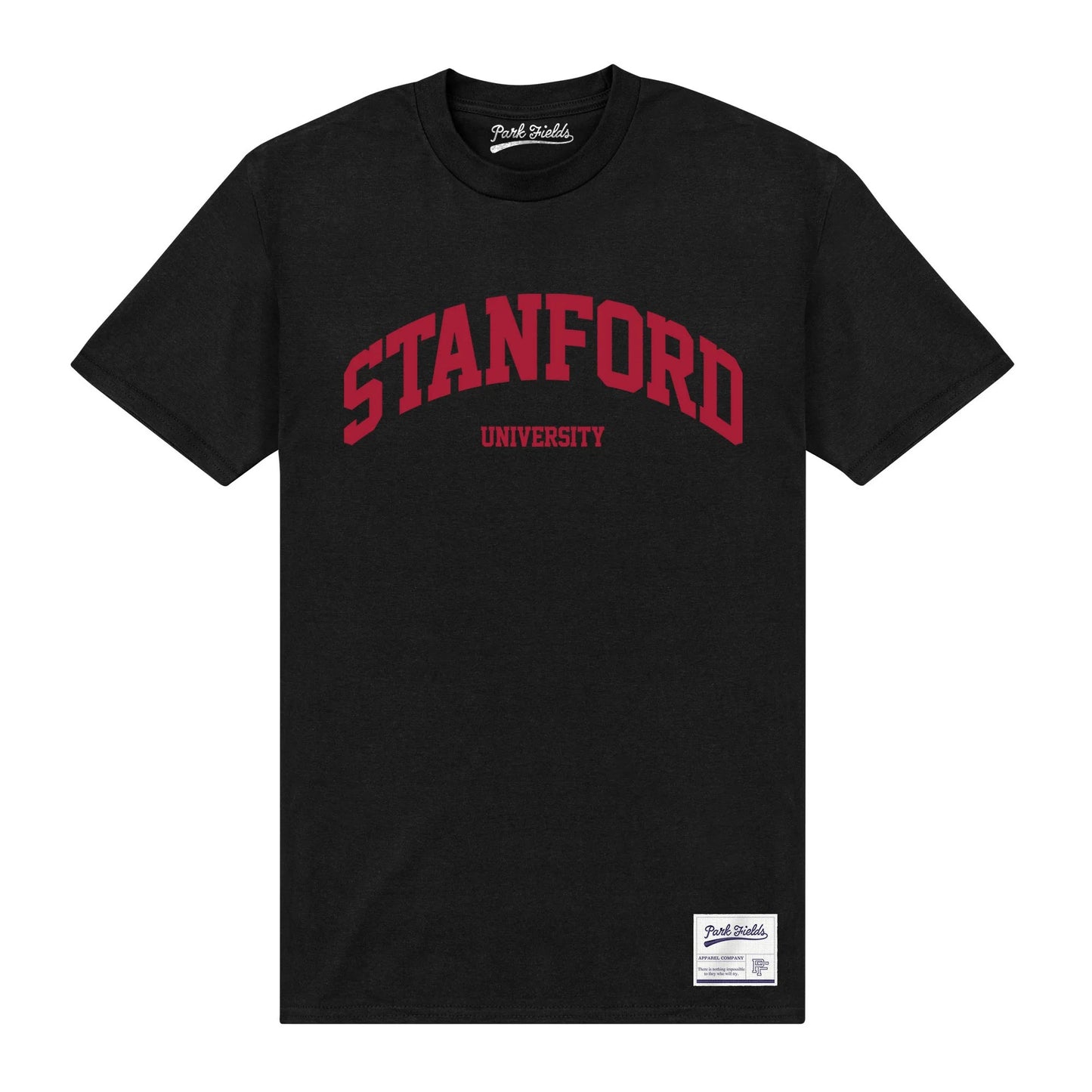 Black - Front - Stanford University Unisex Adult Script T-Shirt