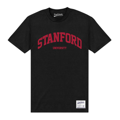Black - Front - Stanford University Unisex Adult Script T-Shirt