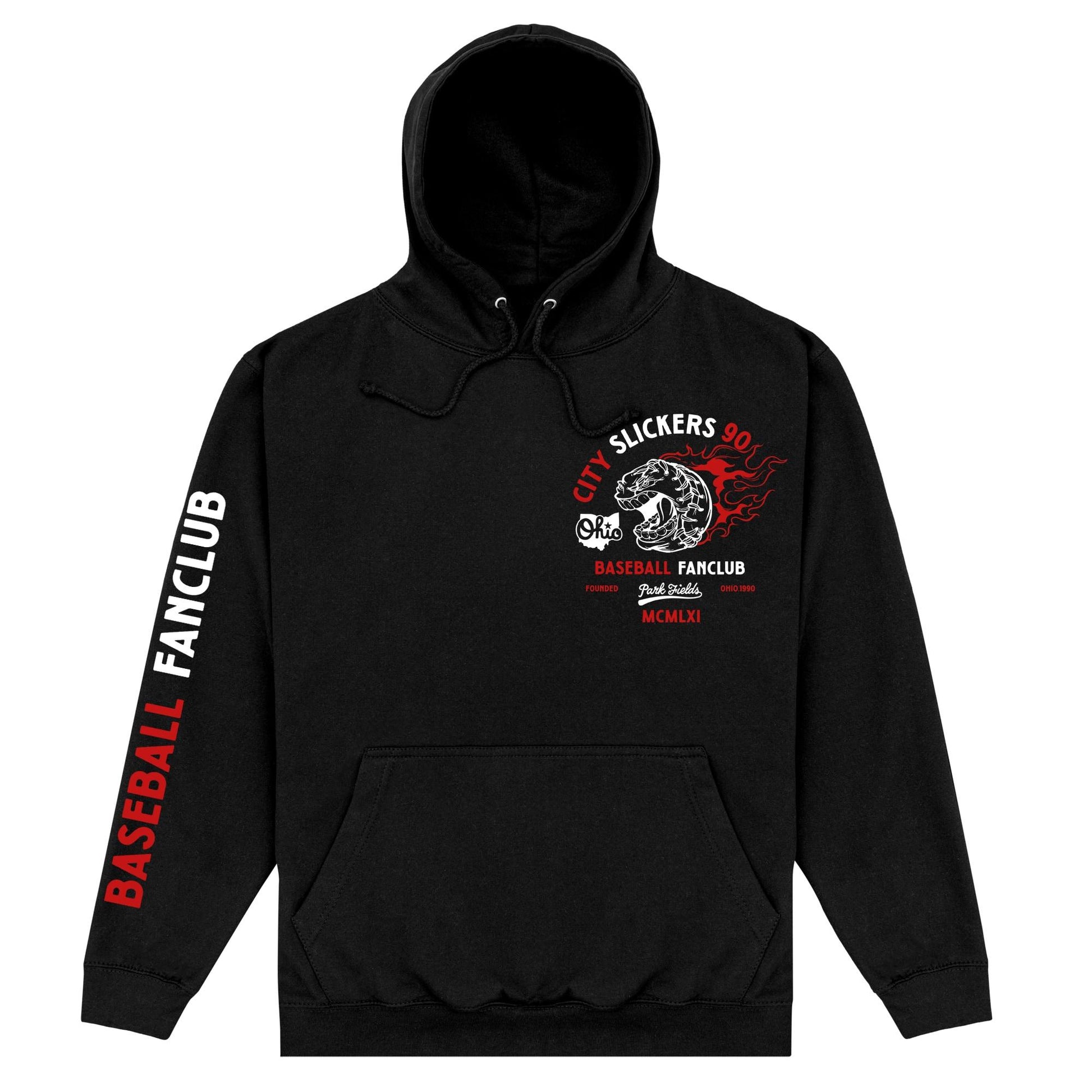 Black - Front - City Slickers Unisex Adult Ohio Baseball Fan Club Hoodie