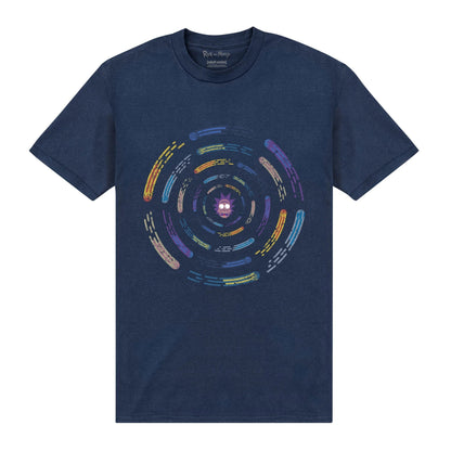 Navy Blue - Front - Rick And Morty Unisex Adult Vortex T-Shirt