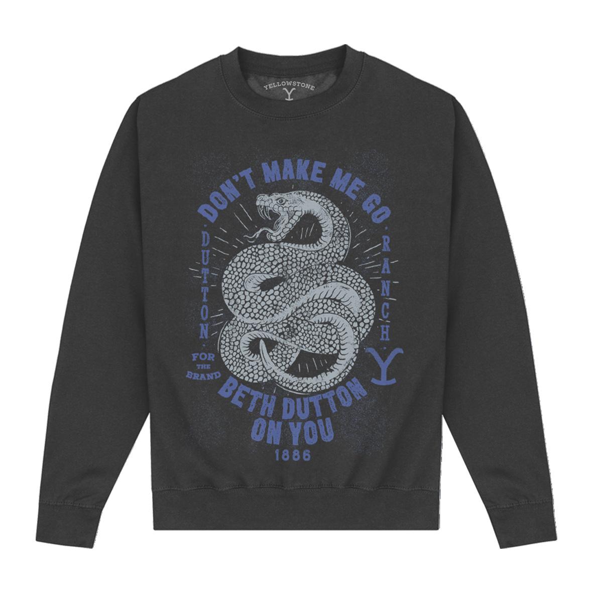 Black - Front - Yellowstone Unisex Adult Beth Dutton Snake Sweatshirt