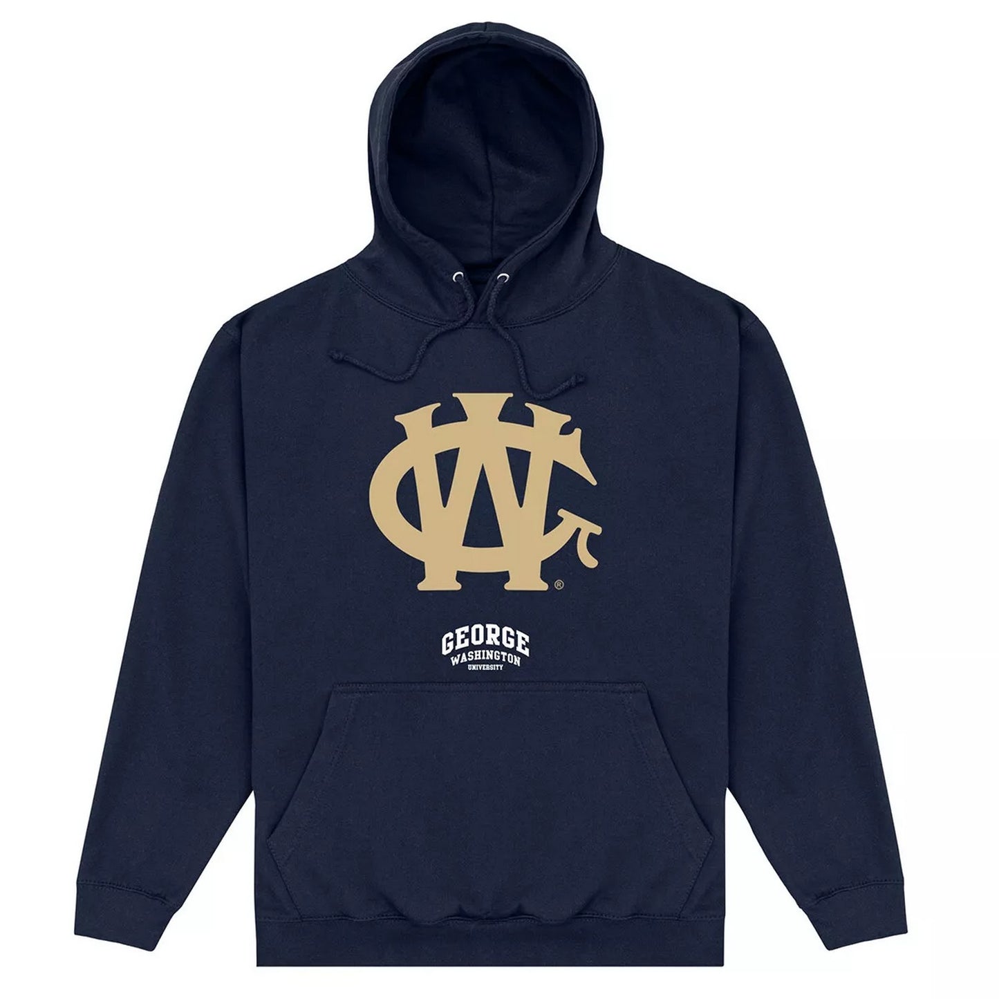 Navy Blue - Front - George Washington University Unisex Adult Logo Hoodie