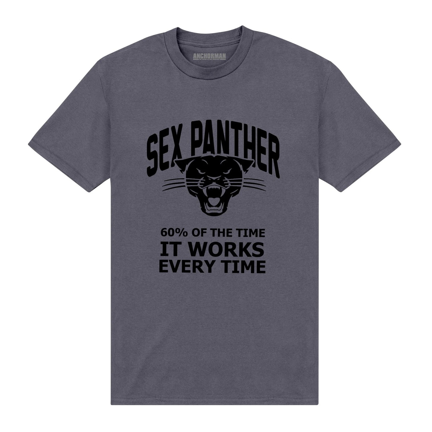 Charcoal - Front - Anchorman Unisex Adult Panther T-Shirt
