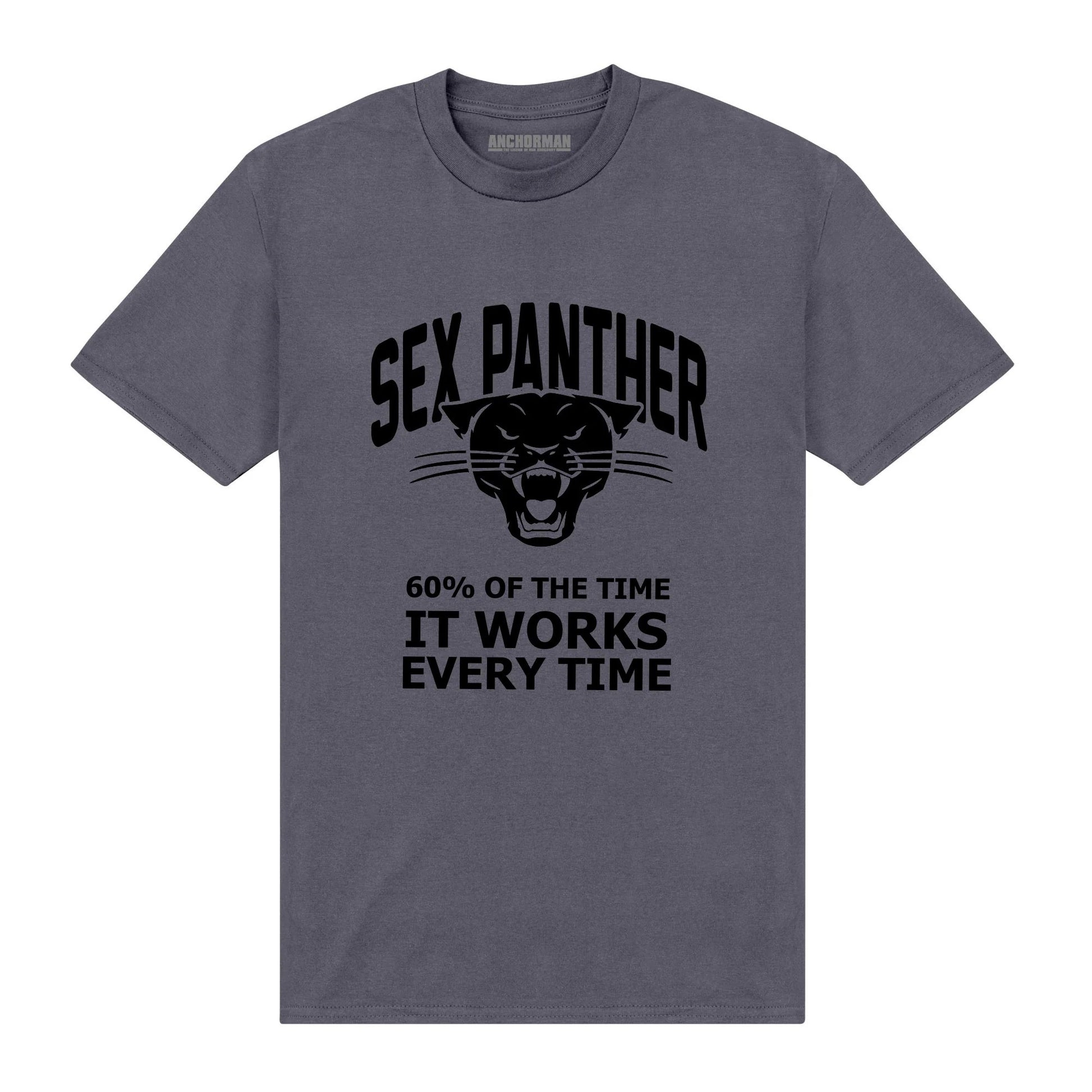 Charcoal - Front - Anchorman Unisex Adult Panther T-Shirt
