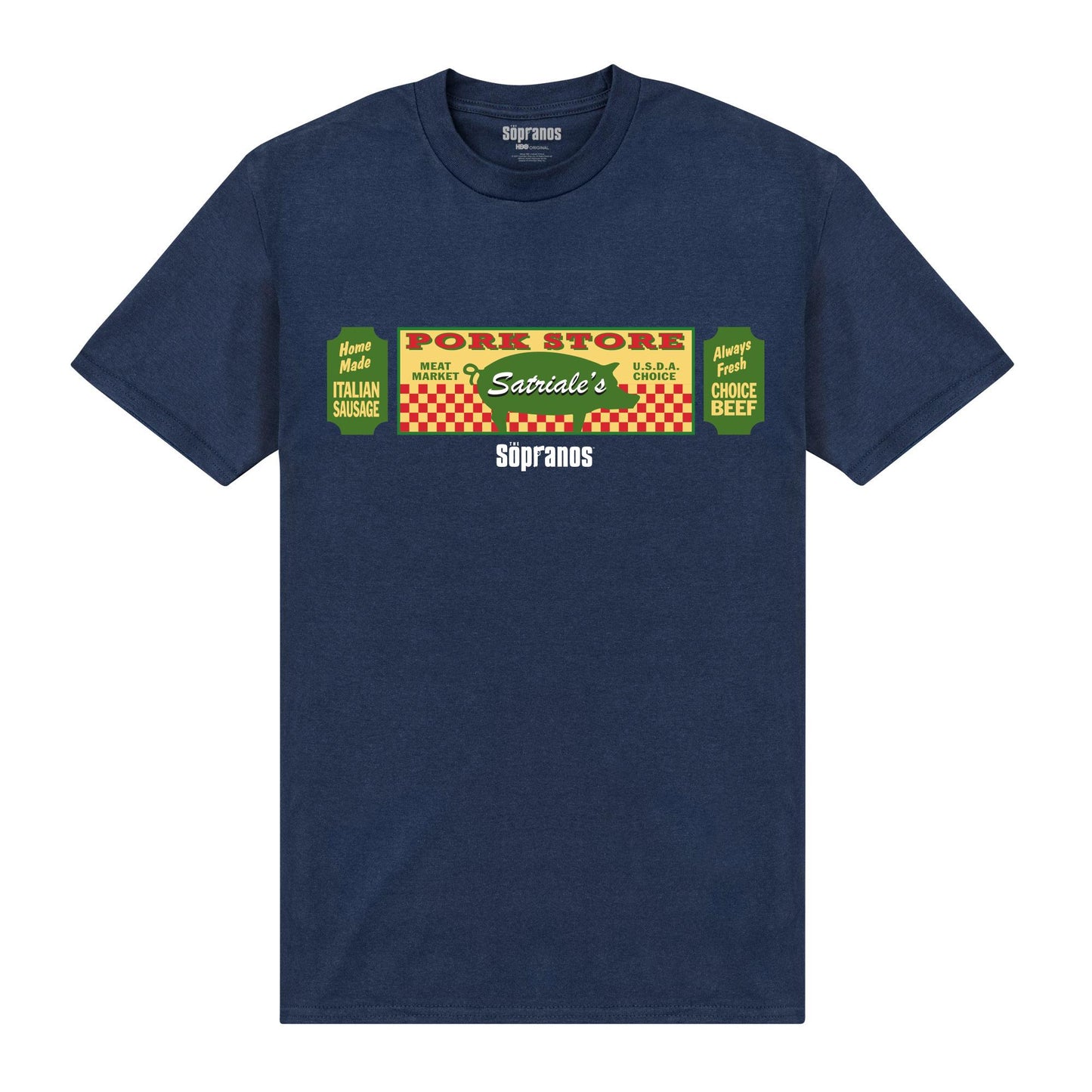 Navy - Front - The Sopranos Unisex Adult Satriales T-Shirt