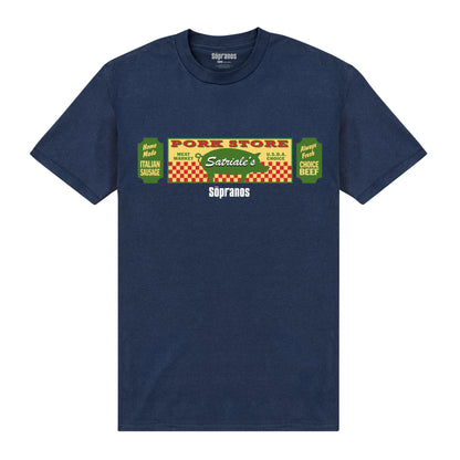Navy - Front - The Sopranos Unisex Adult Satriales T-Shirt