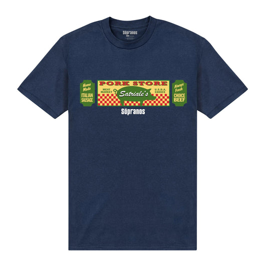Navy - Front - The Sopranos Unisex Adult Satriales T-Shirt
