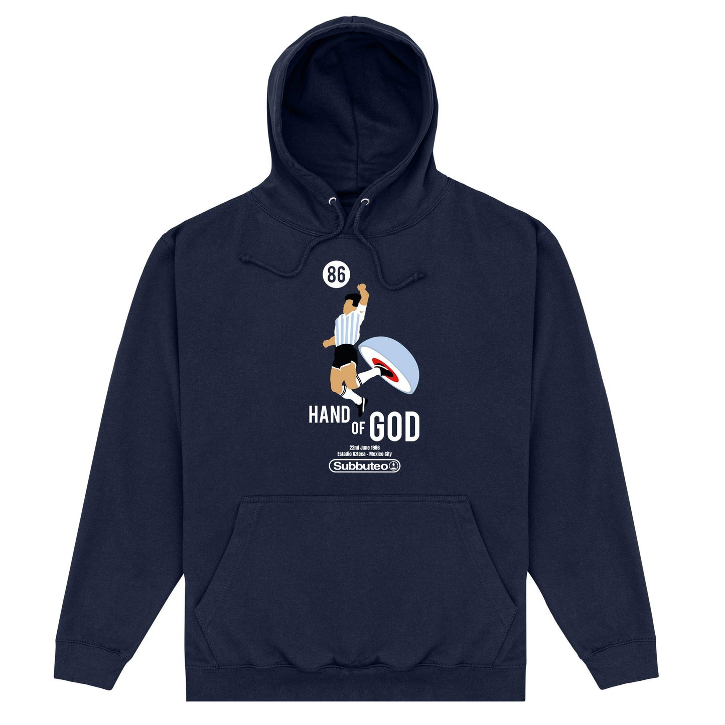Navy - Front - Subbuteo Unisex Adult Hand Of God Hoodie