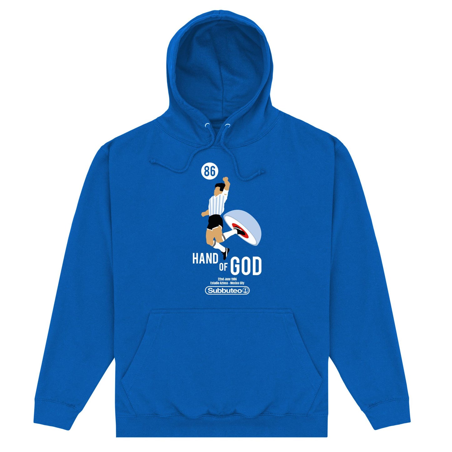 Royal Blue - Front - Subbuteo Unisex Adult Hand Of God Hoodie