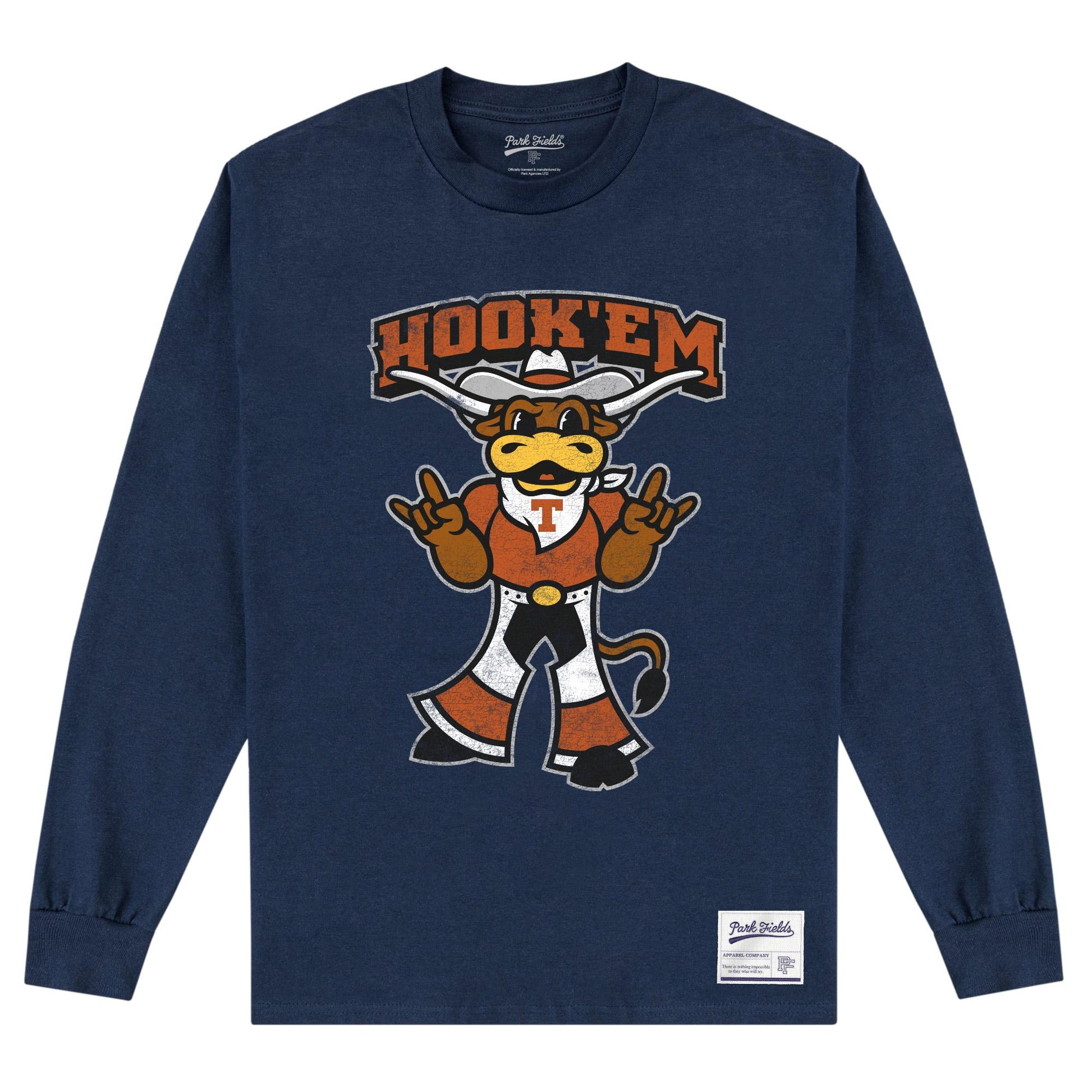 Sport Dark Navy - Front - Texas University Unisex Adult Long-Sleeved T-Shirt
