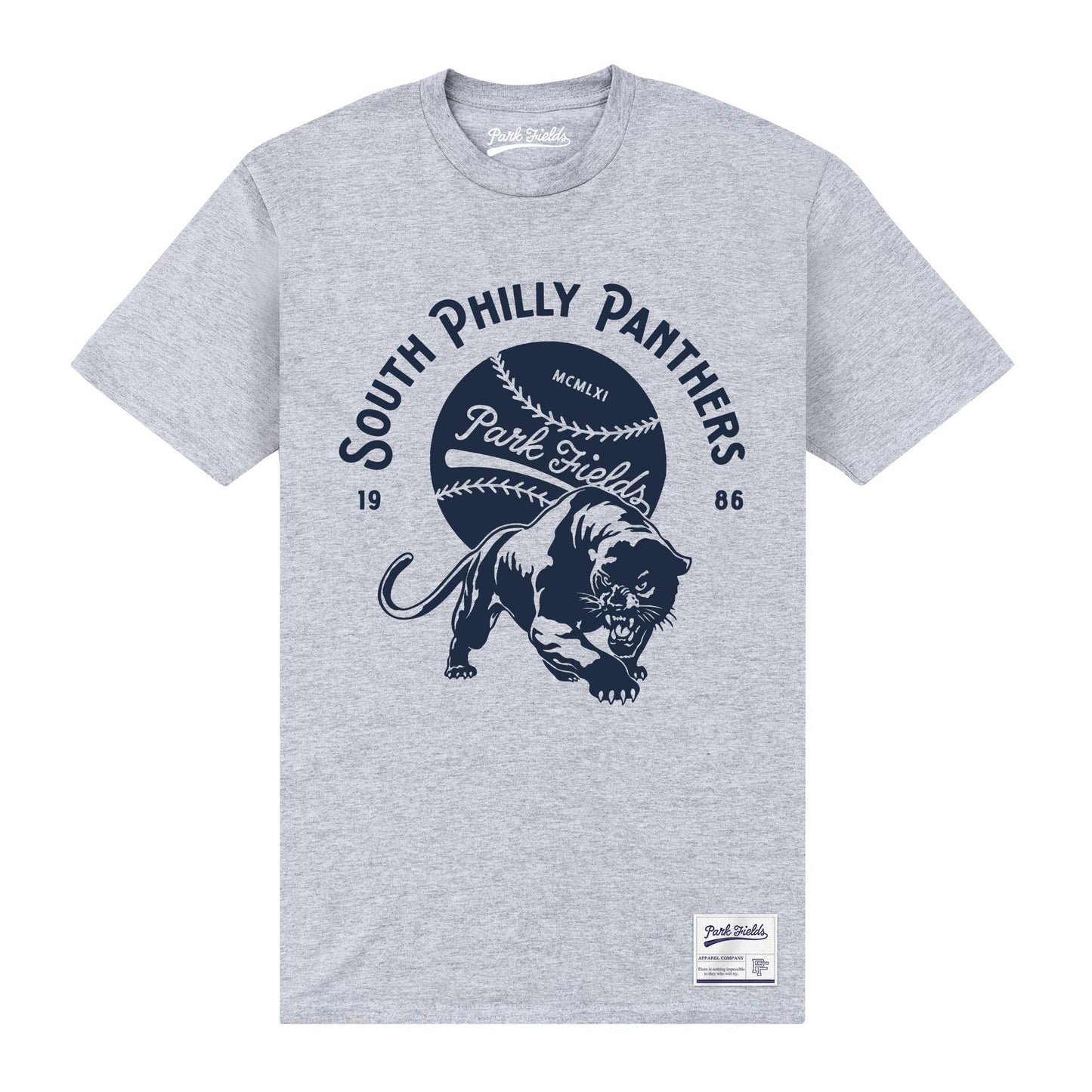 Heather Grey - Front - Park Fields Unisex Adult South Philly Panthers T-Shirt