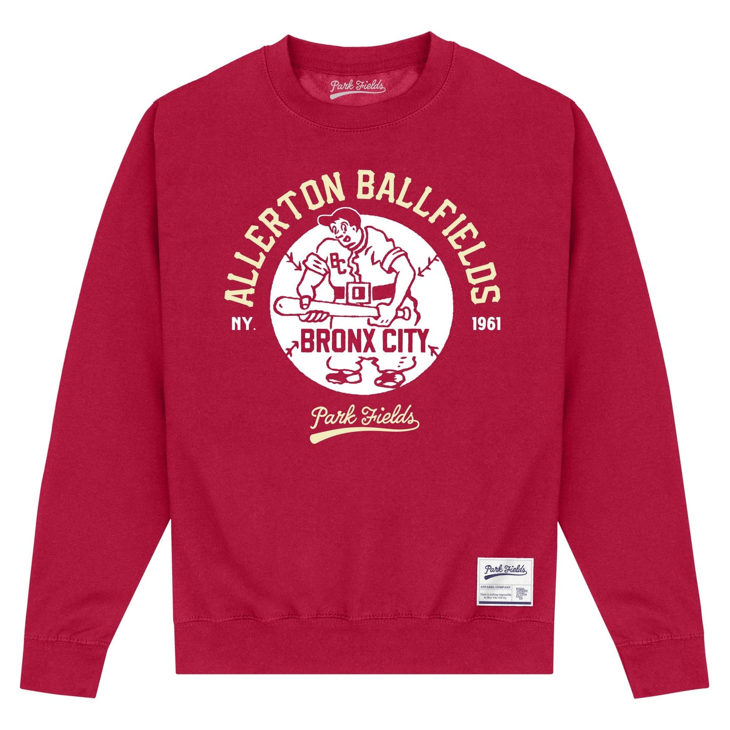 Maroon - Front - Park Fields Unisex Adult Bronx Sweatshirt