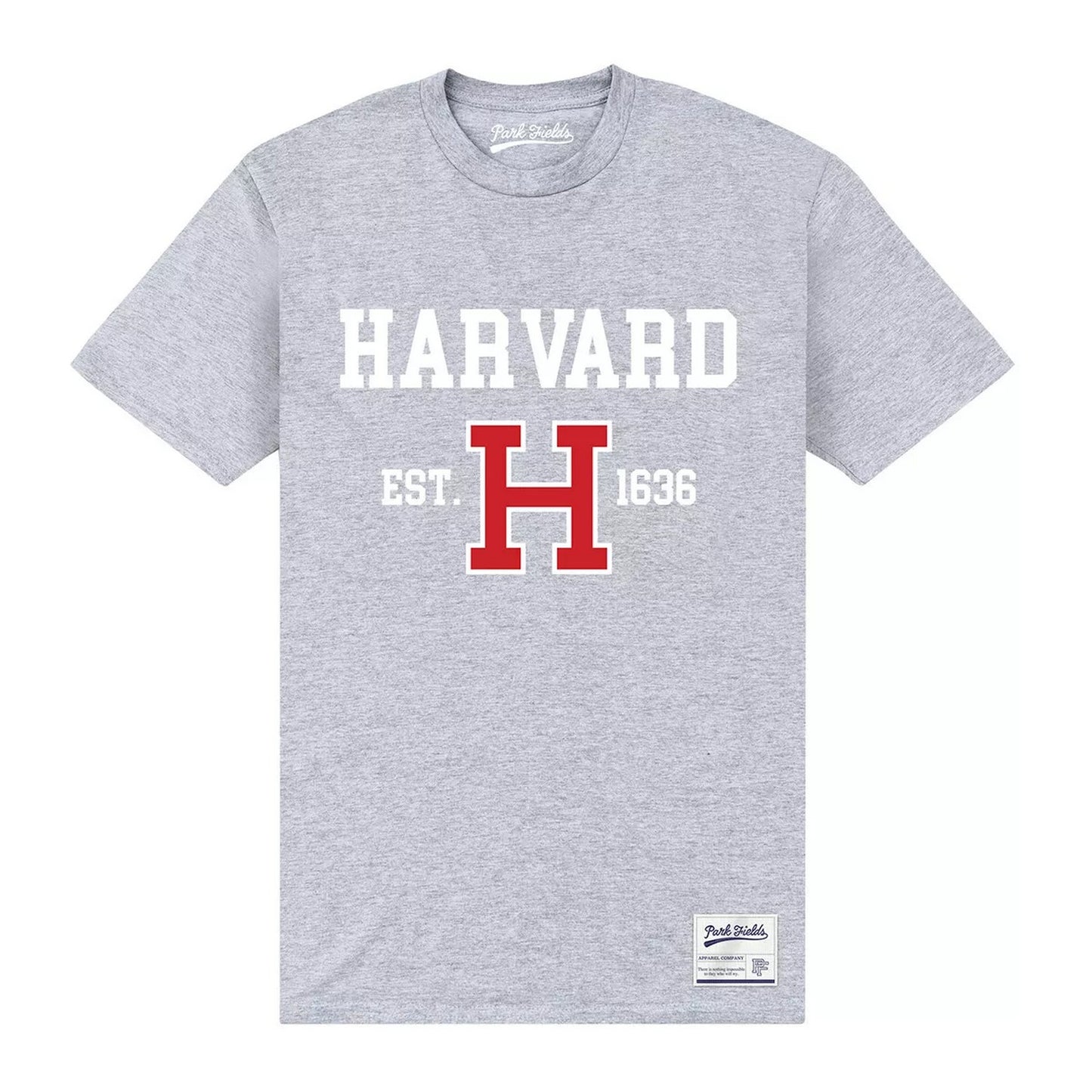 Heather Grey - Front - Harvard University Unisex Adult Est 1636 T-Shirt