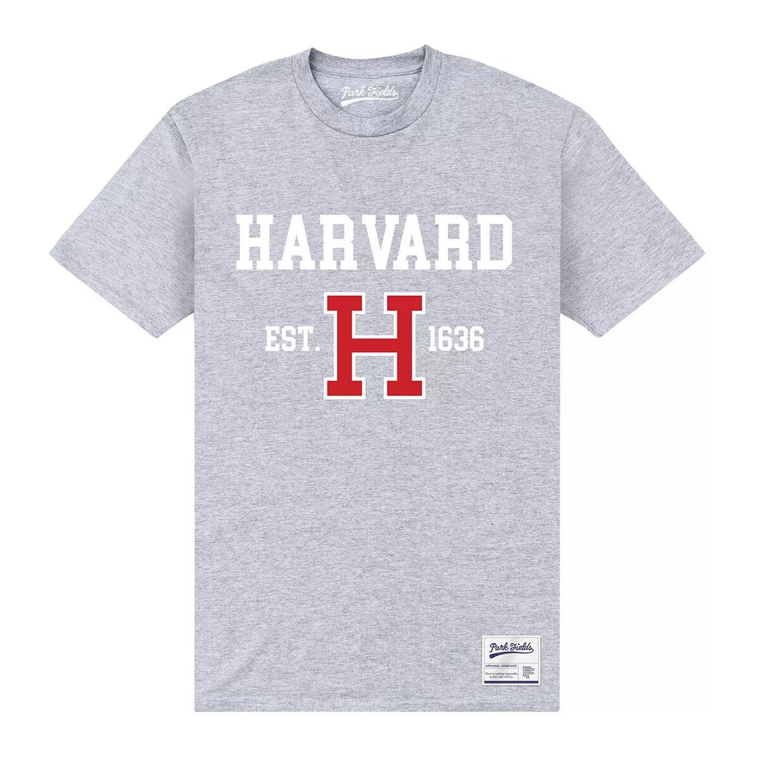 Heather Grey - Front - Harvard University Unisex Adult Est 1636 T-Shirt