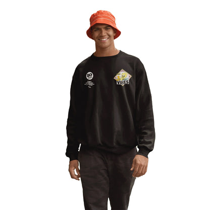 Black - Side - Tweety Unisex Adult 80th Good Vibes Sweatshirt