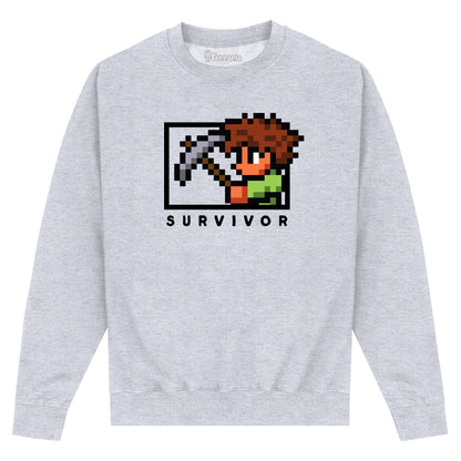 Heather Grey - Front - Terraria Unisex Adult Survivor Sweatshirt