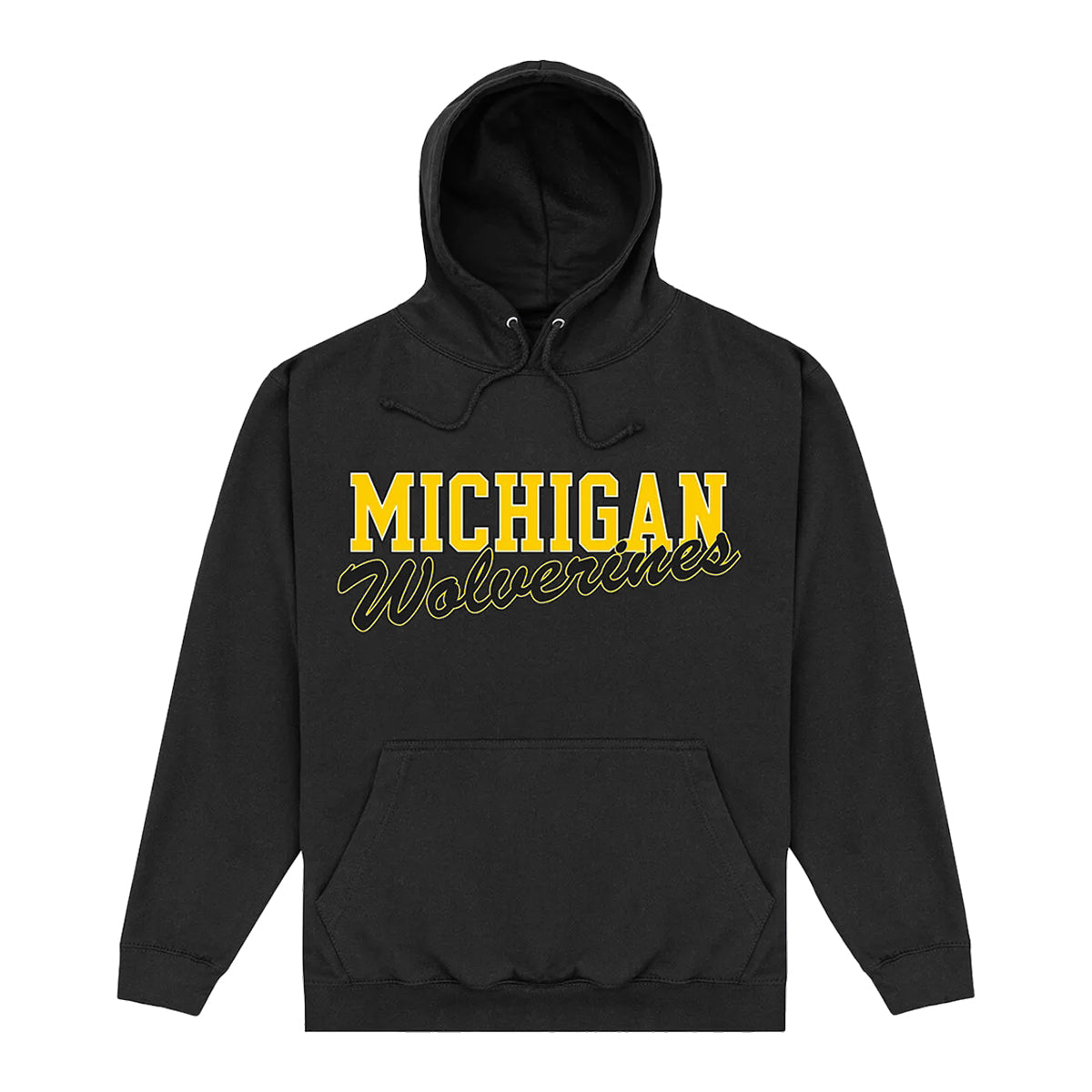 Black - Front - Michigan Wolverines Unisex Adult Logo Hoodie