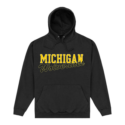 Black - Front - Michigan Wolverines Unisex Adult Logo Hoodie
