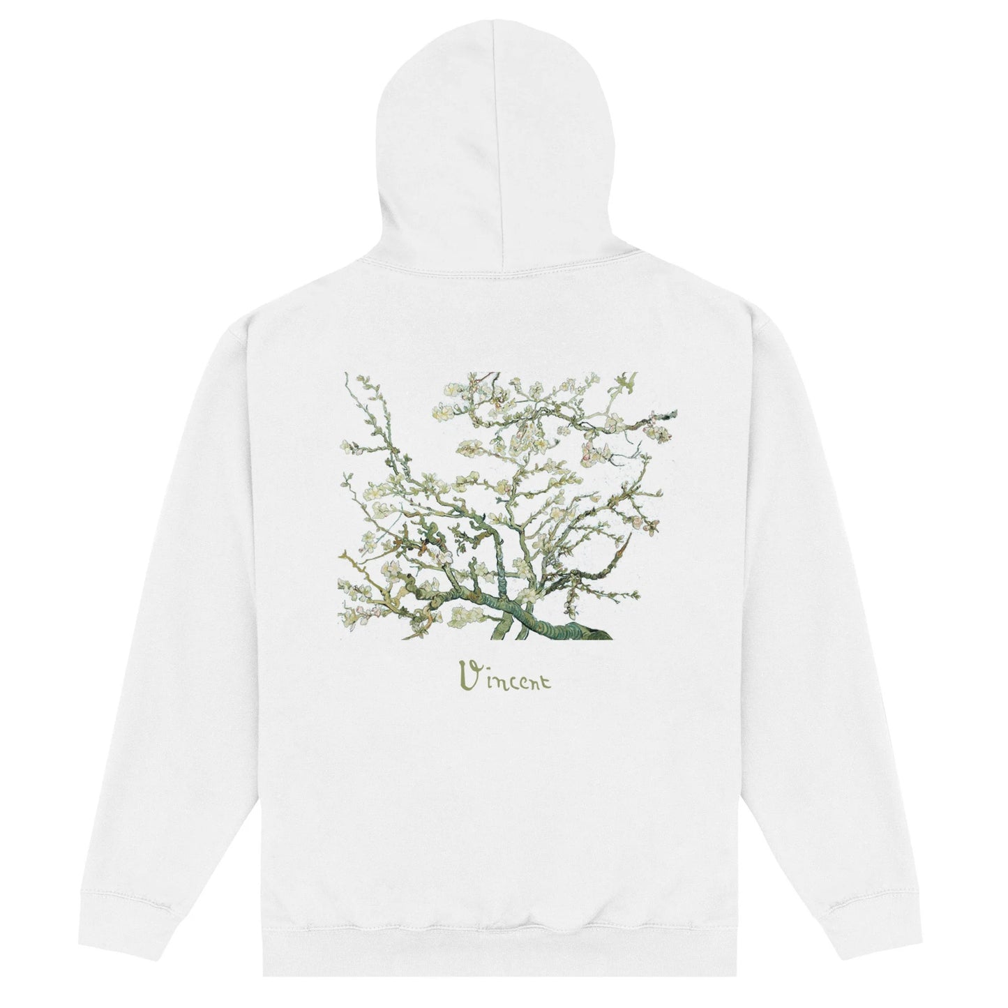 White - Back - Vincent Van Gogh Unisex Adult Almond Blossom Hoodie