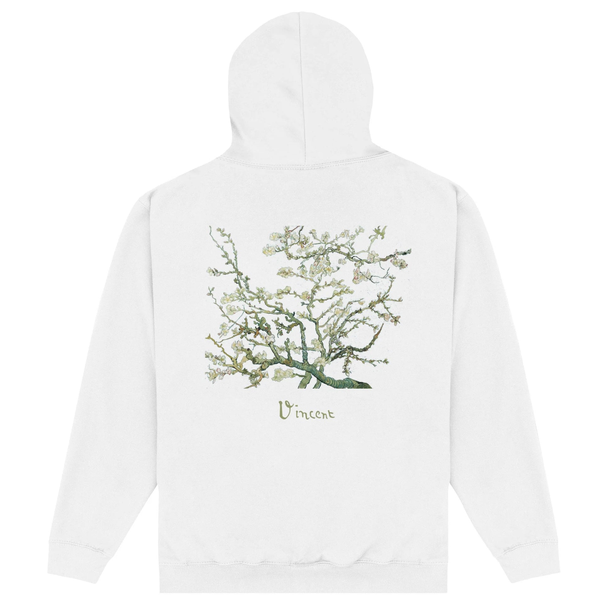 White - Back - Vincent Van Gogh Unisex Adult Almond Blossom Hoodie