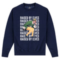 Navy - Front - Elf Unisex Adult Raised By Elves Sweatshirt