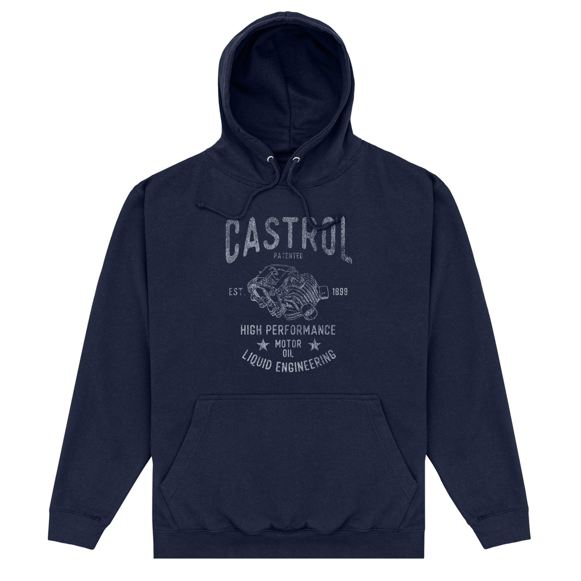 Royal Blue - Front - Castrol Unisex Adult Motor Oil Hoodie