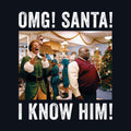Navy - Side - Elf Unisex Adult OMG Santa Photo Sweatshirt