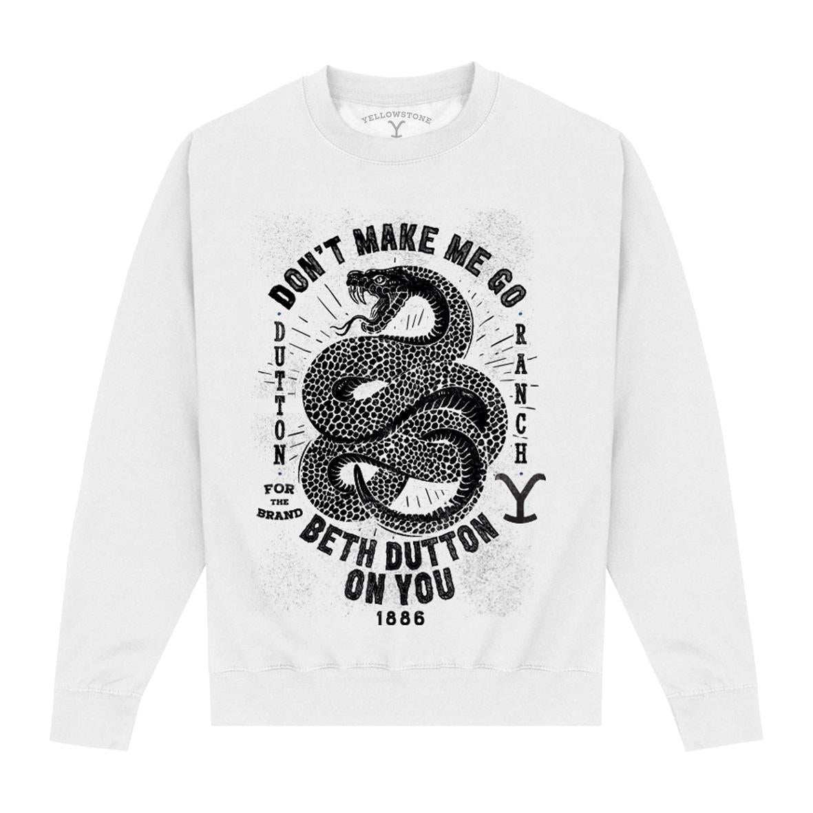 White - Front - Yellowstone Unisex Adult Don´t Make Me Sweatshirt