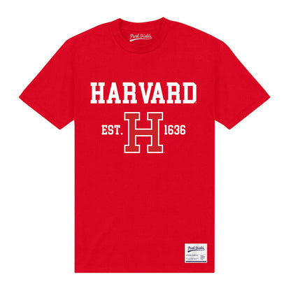 Red - Front - Harvard University Unisex Adult Est 1636 T-Shirt