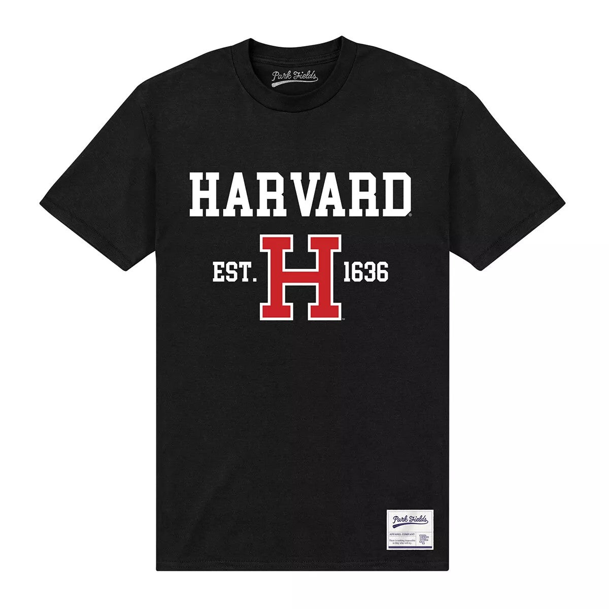 Black - Front - Harvard University Unisex Adult Est 1636 T-Shirt