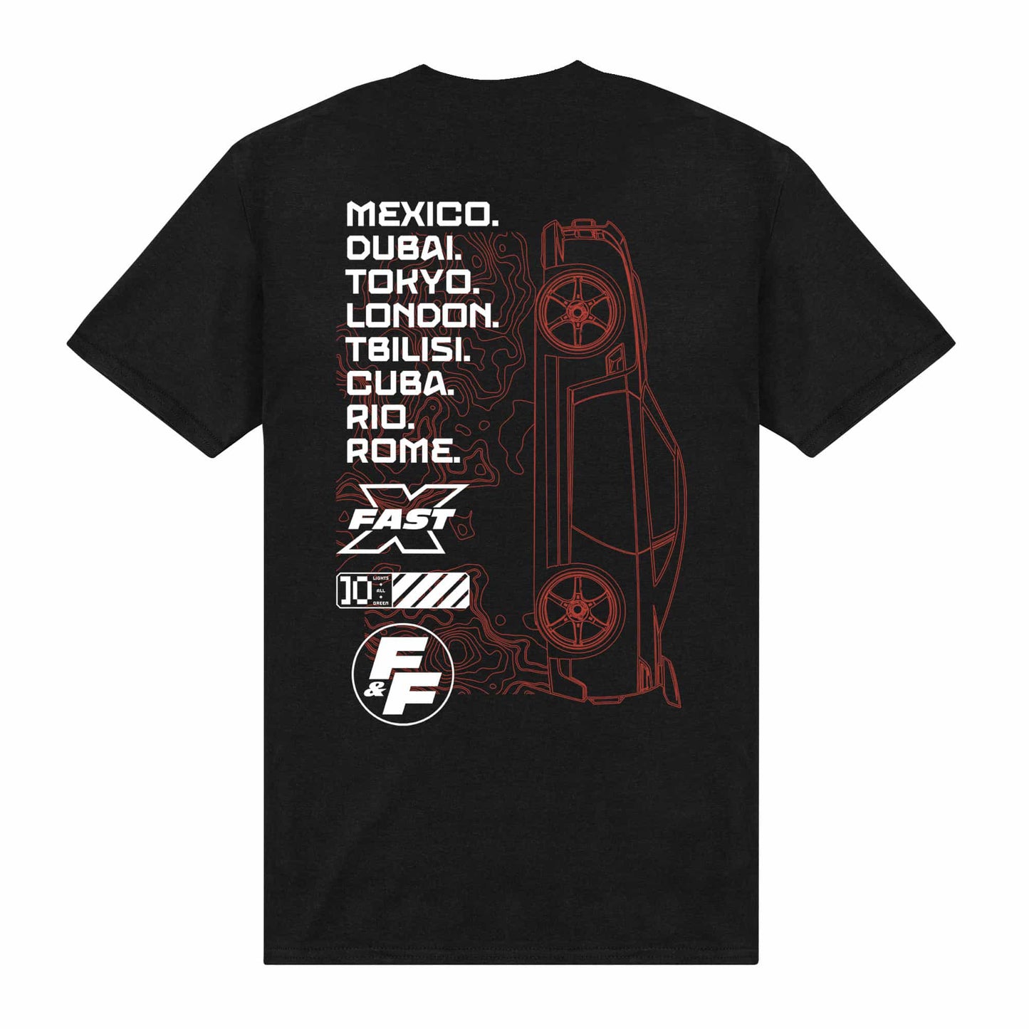 Black - Back - Fast X Unisex Adult Cities T-Shirt