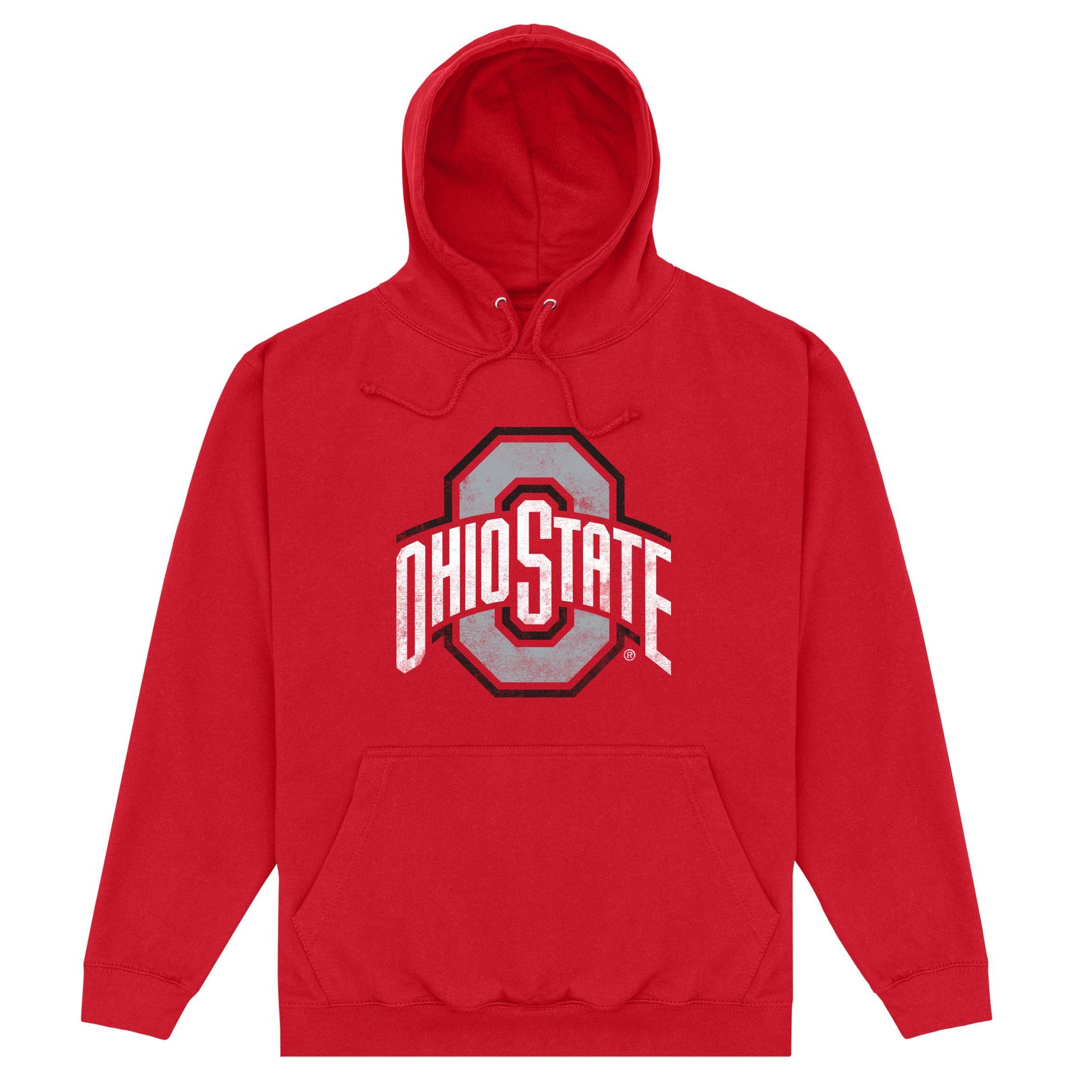 Red - Front - Ohio State University Unisex Adult Logo Hoodie