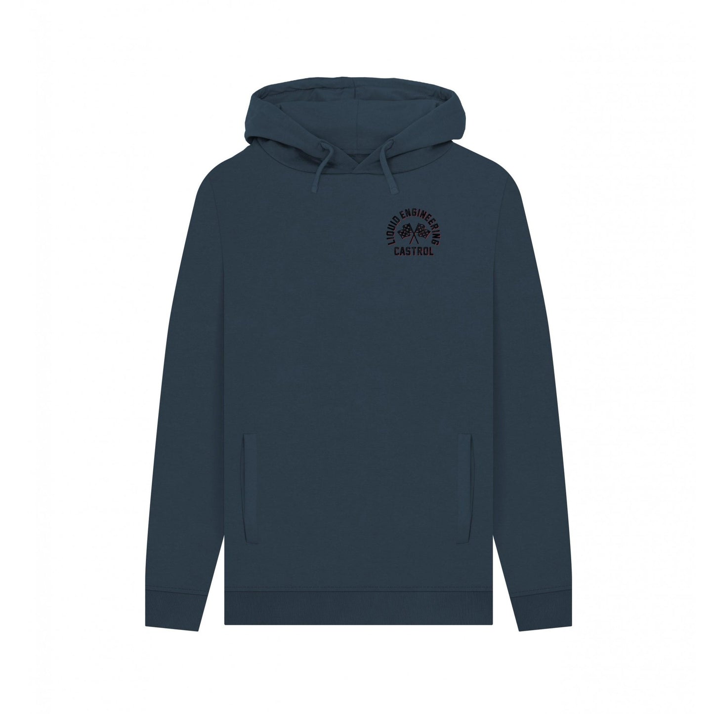 Navy - Front - Castrol Unisex Adult Liquid Engineering Hoodie