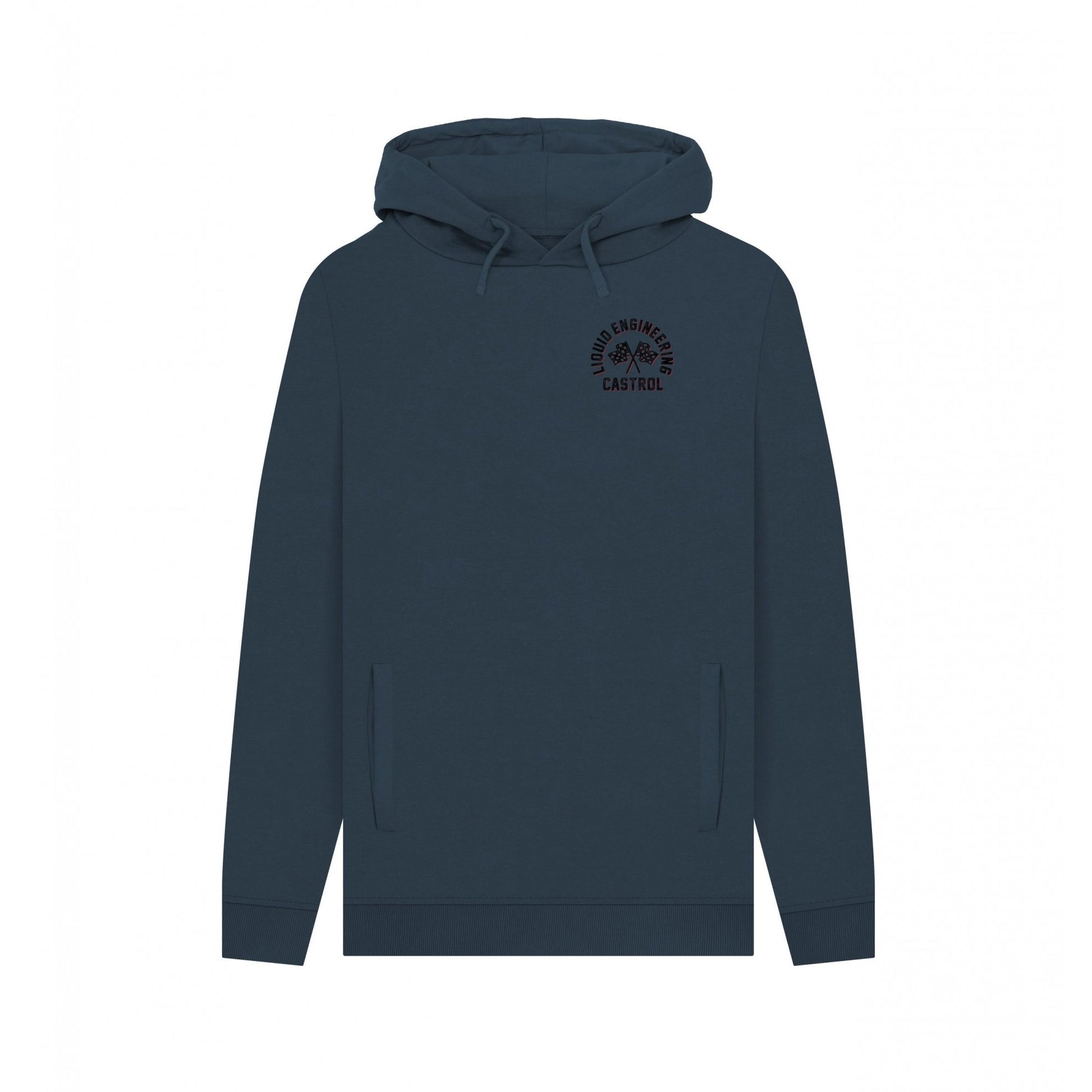 Navy - Front - Castrol Unisex Adult Liquid Engineering Hoodie