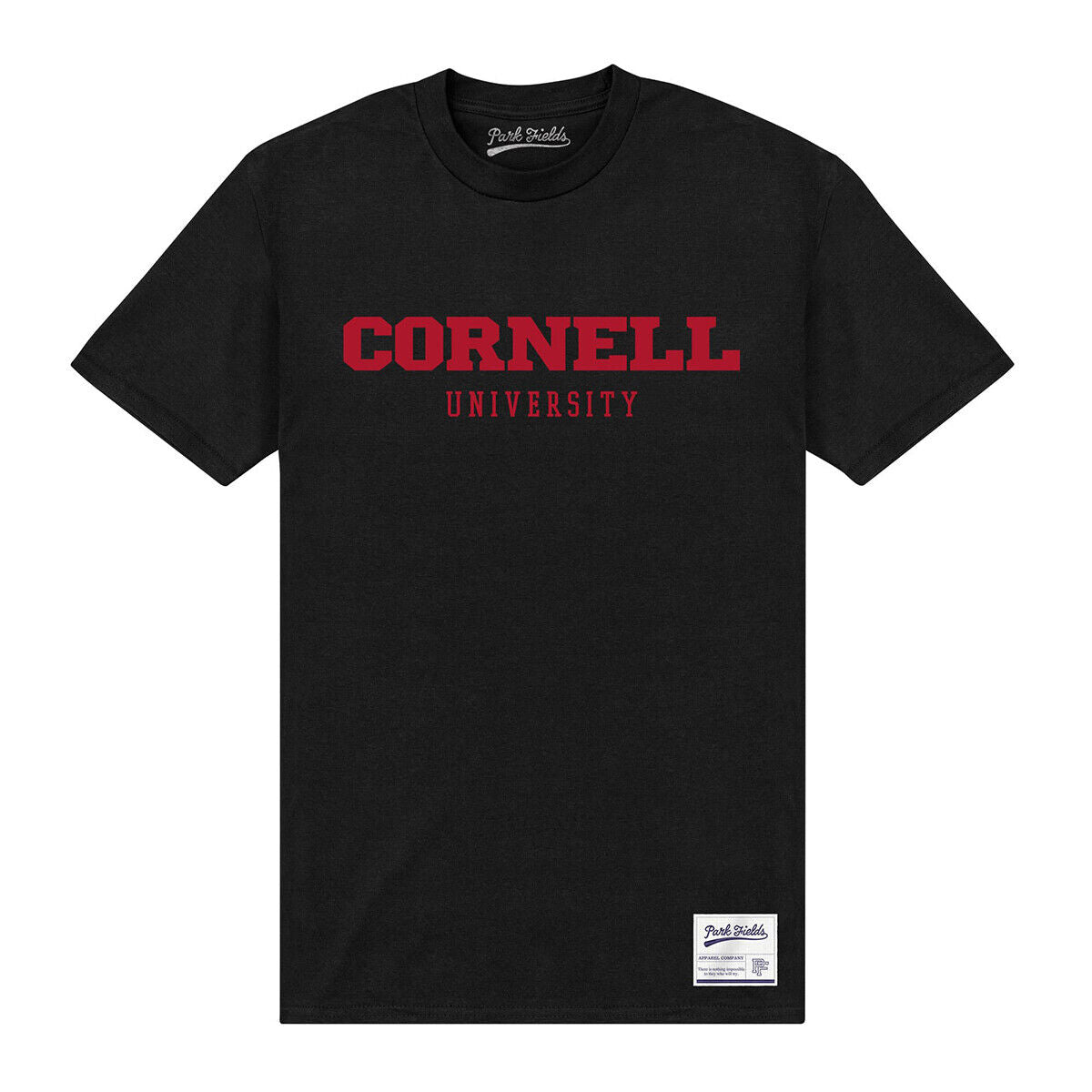 Black - Front - Cornell University Unisex Adult Script T-Shirt