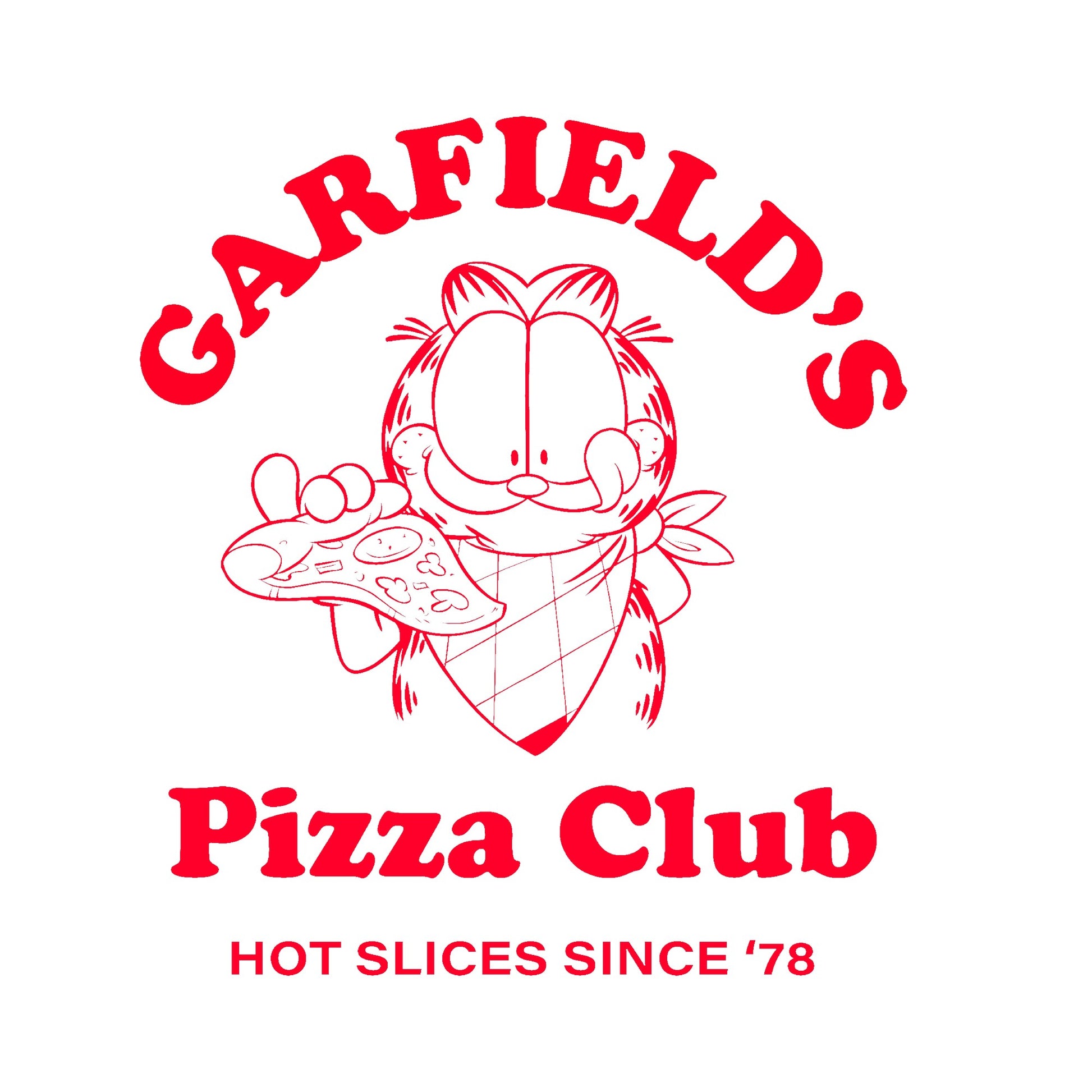 White - Lifestyle - Garfield Unisex Adult Pizza Club 45th Anniversary T-Shirt