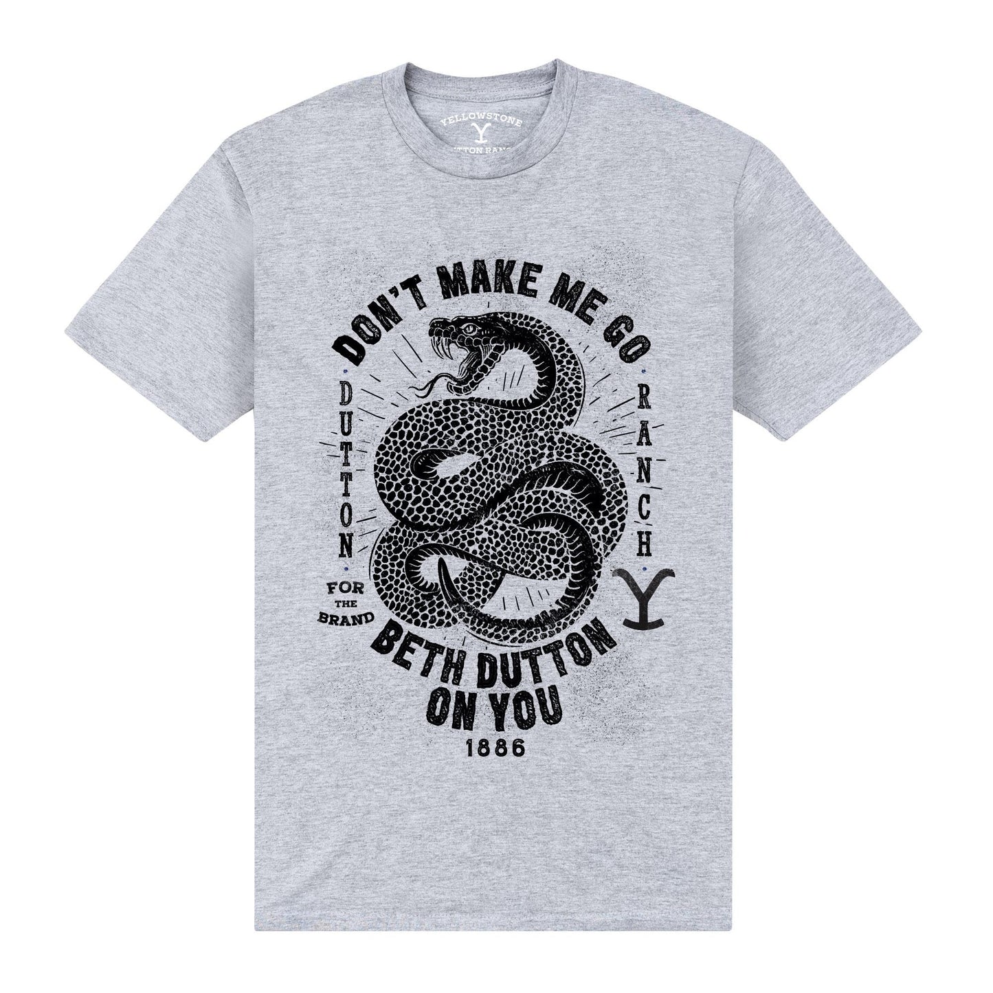 Heather Grey - Front - Yellowstone Unisex Adult Don´t Make Me T-Shirt