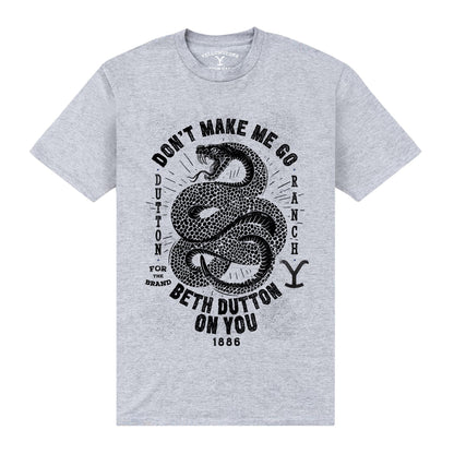 Heather Grey - Front - Yellowstone Unisex Adult Don´t Make Me T-Shirt