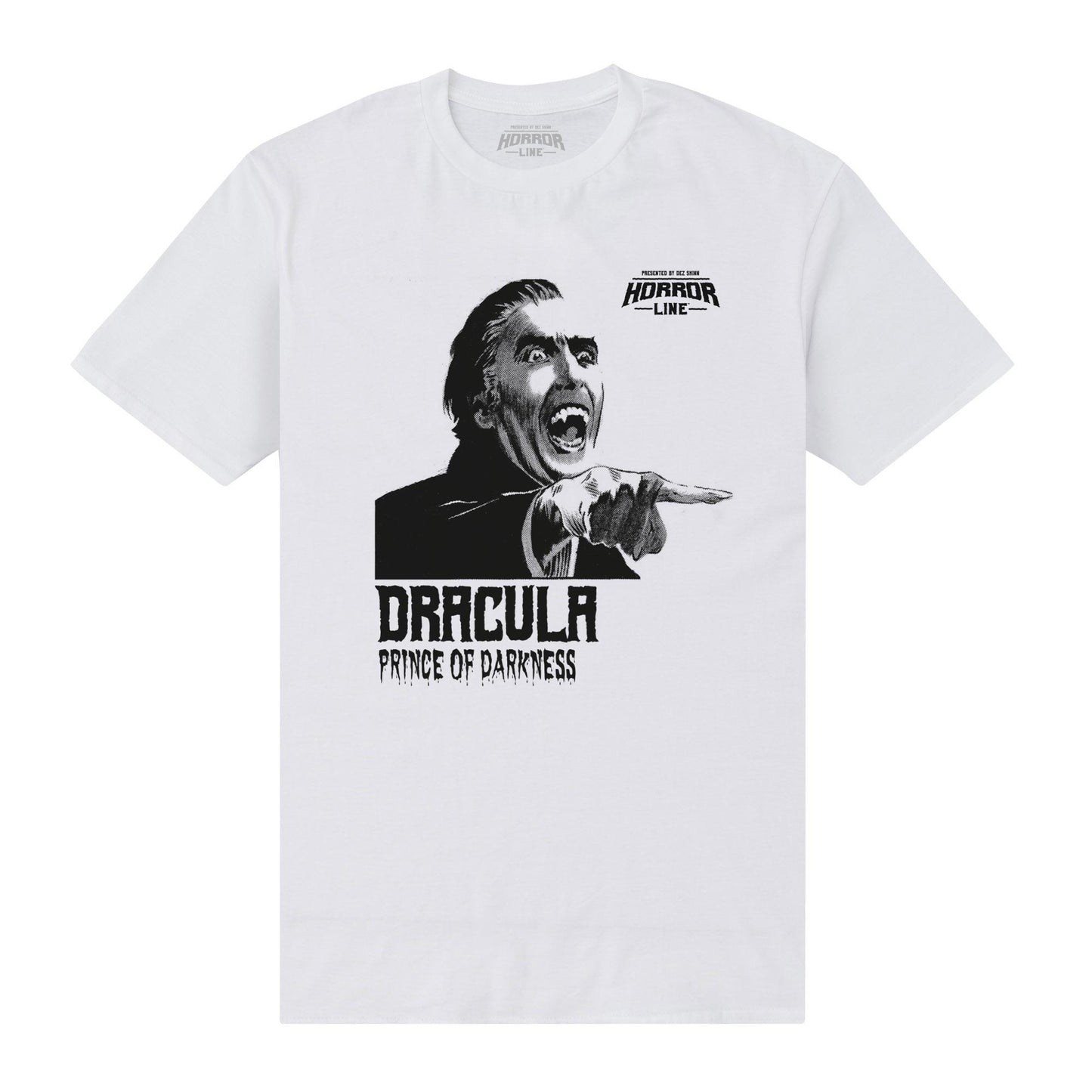 White - Front - Horror Line Unisex Adult Dracula Sucks T-Shirt