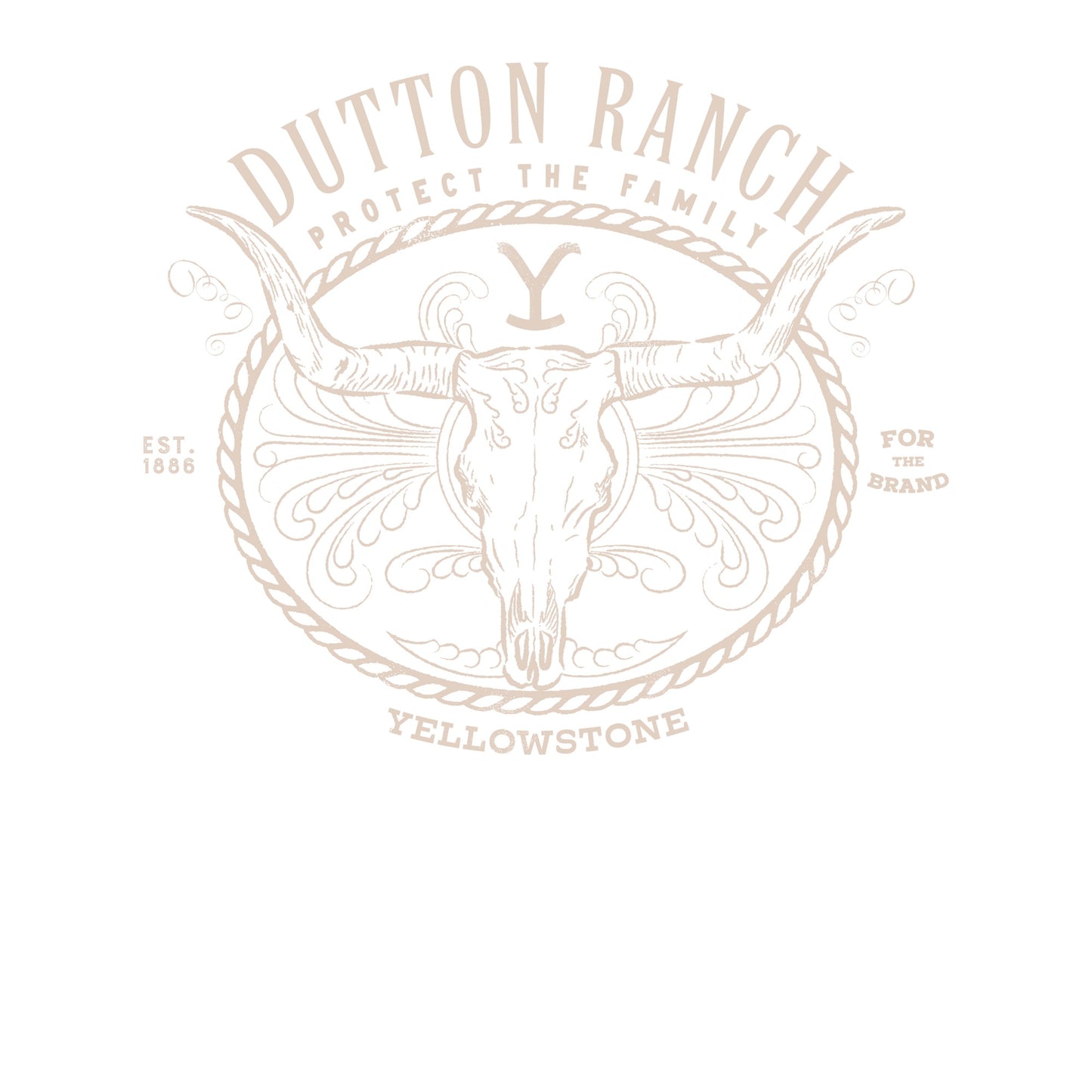 Black - Side - Yellowstone Unisex Adult Dutton Ranch Skull Sweatshirt