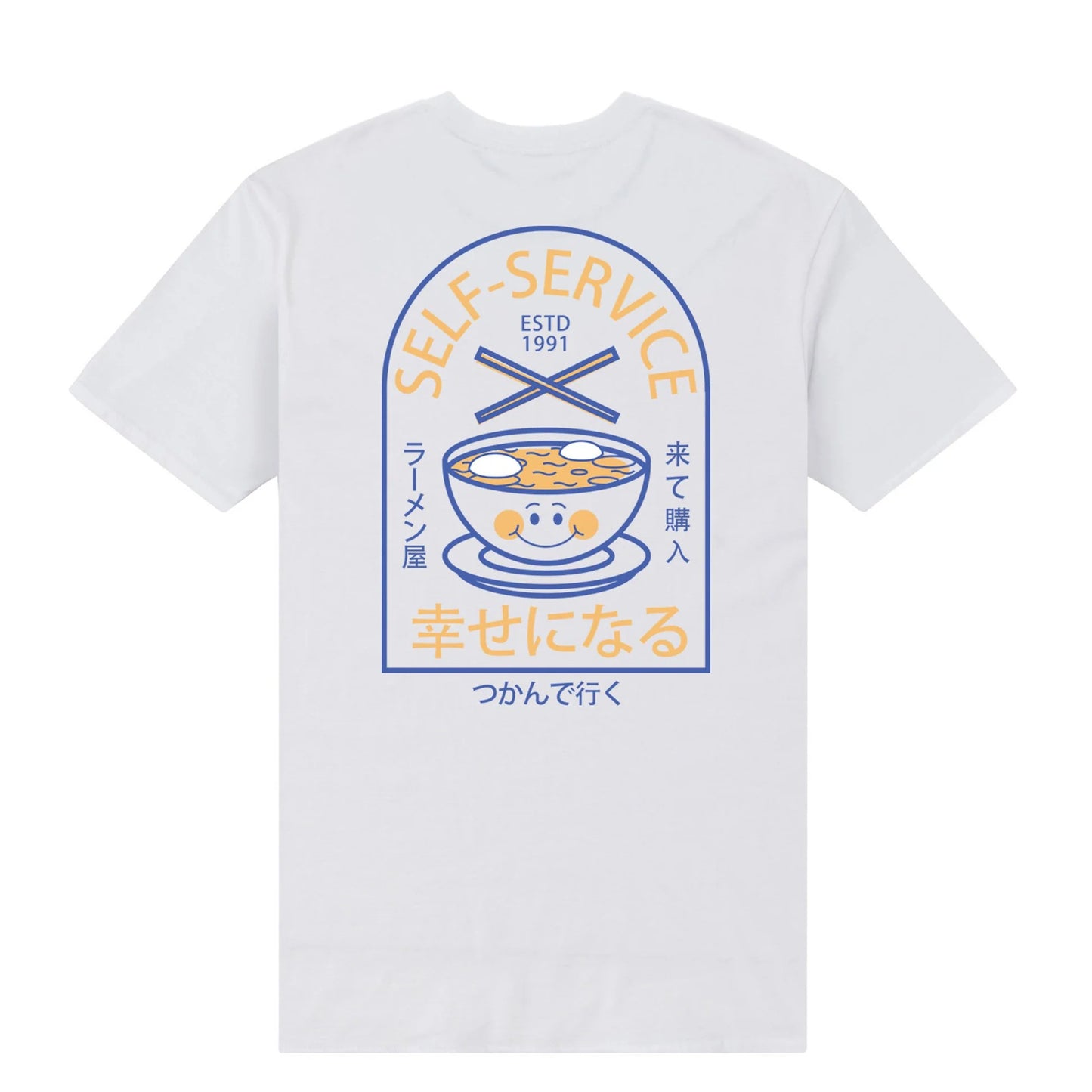 White - Back - The Original Ramen Company Unisex Adult Self Service T-Shirt