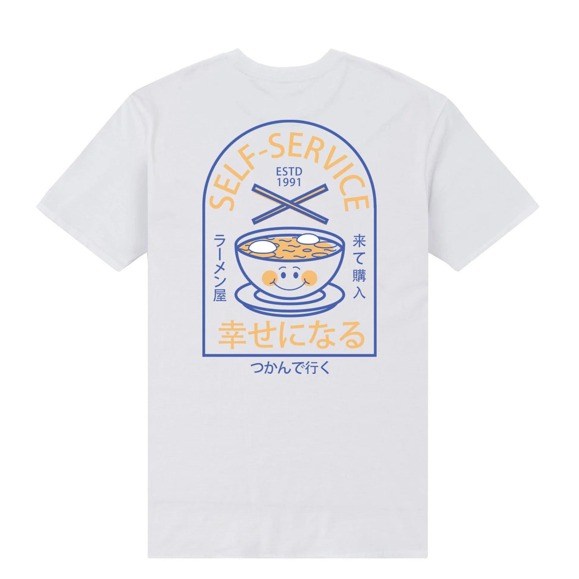 White - Back - The Original Ramen Company Unisex Adult Self Service T-Shirt