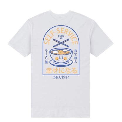 White - Back - The Original Ramen Company Unisex Adult Self Service T-Shirt