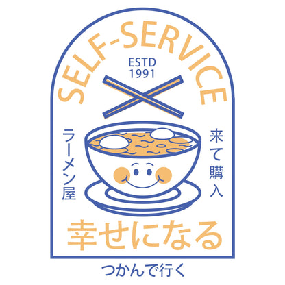 White - Side - The Original Ramen Company Unisex Adult Self Service T-Shirt