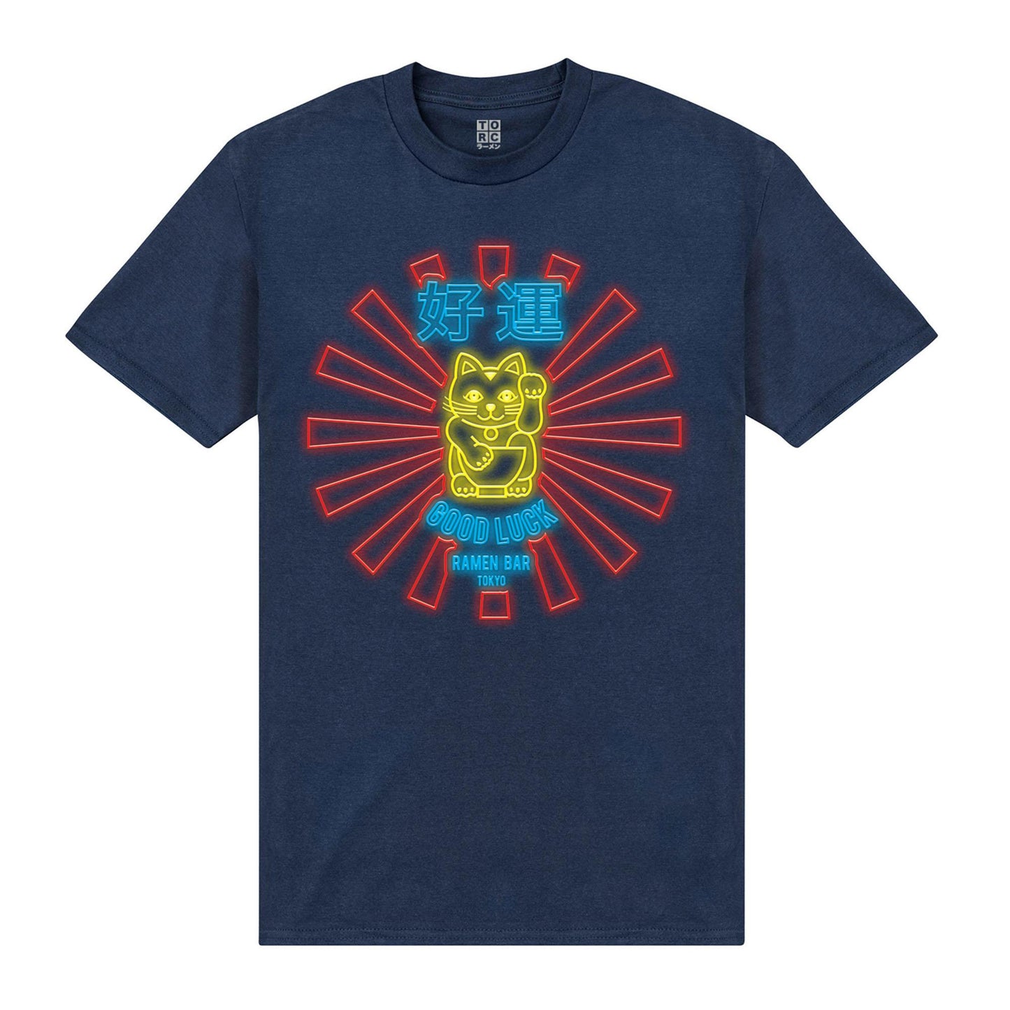 Navy Blue - Front - TORC Unisex Adult Bright Lights T-Shirt