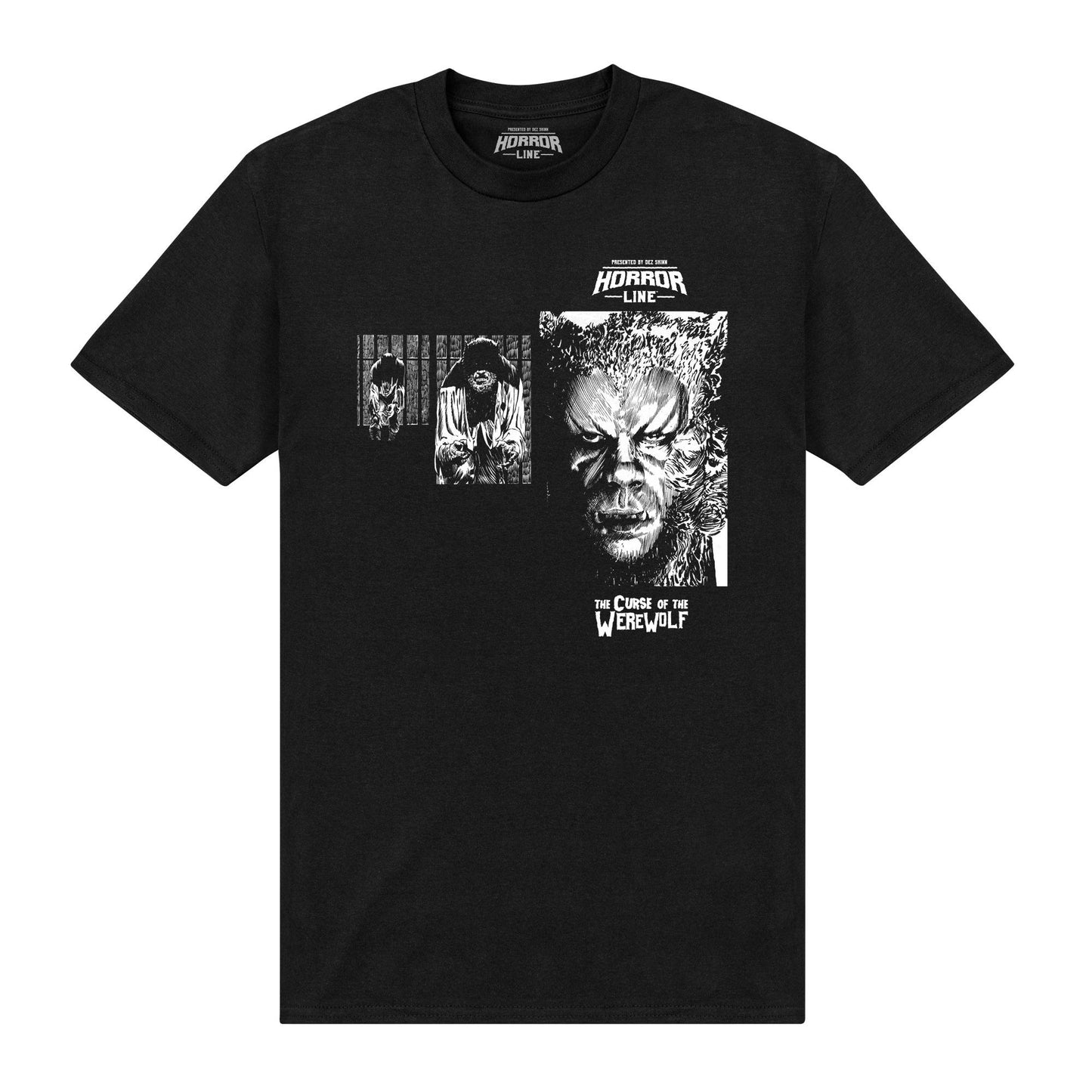 Black - Front - Horror Line Unisex Adult Werewolf Curse T-Shirt