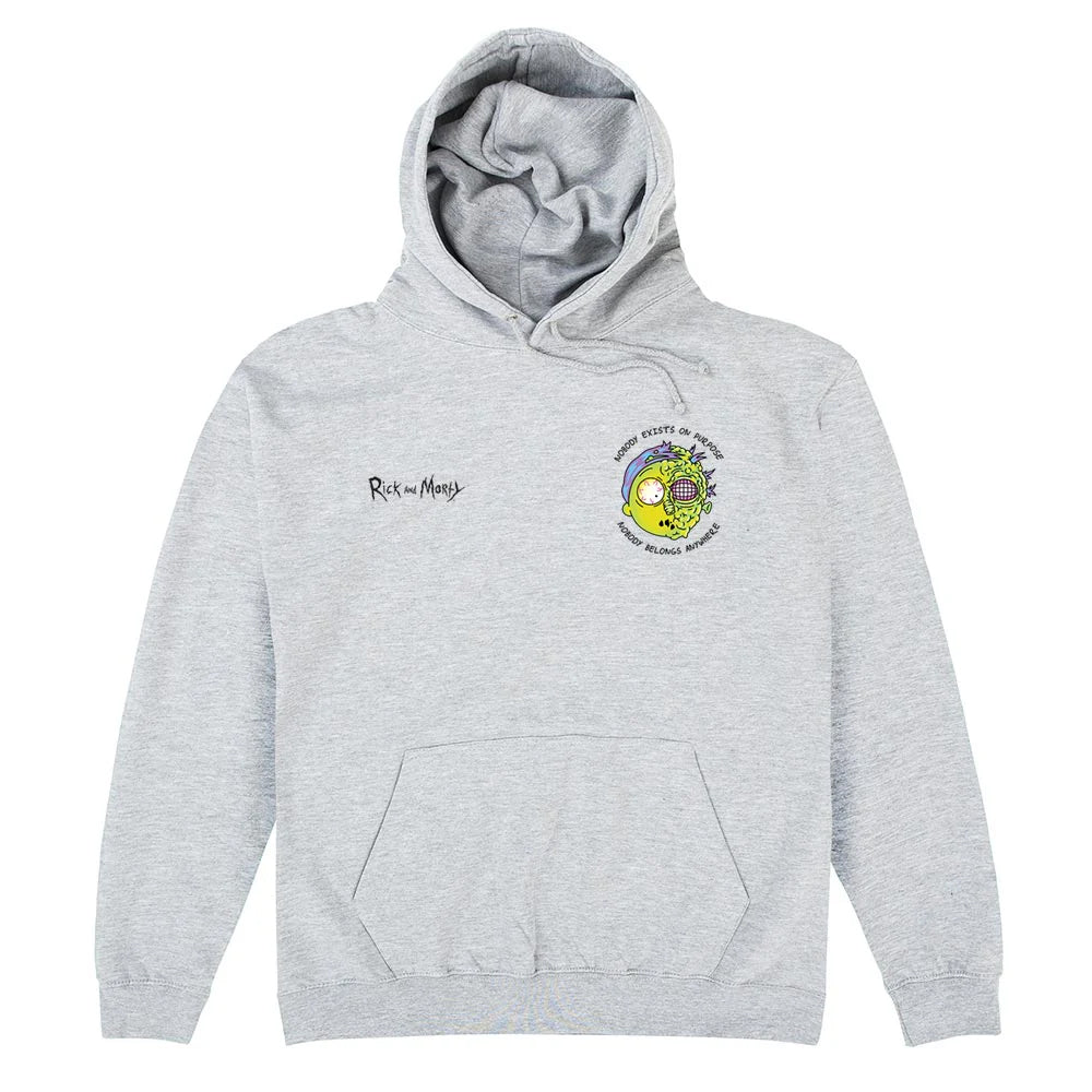 Grey - Front - Rick And Morty Unisex Adult Nobody Exists Hoodie