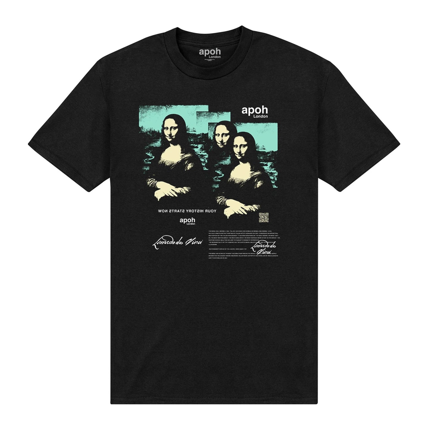 Black - Front - Apoh Unisex Adult Da Vinci Triple T-Shirt