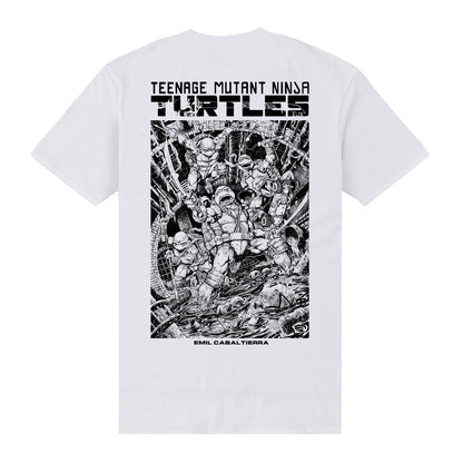White - Back - TMNT Unisex Adult Artist Series Emil Cabaltierra T-Shirt